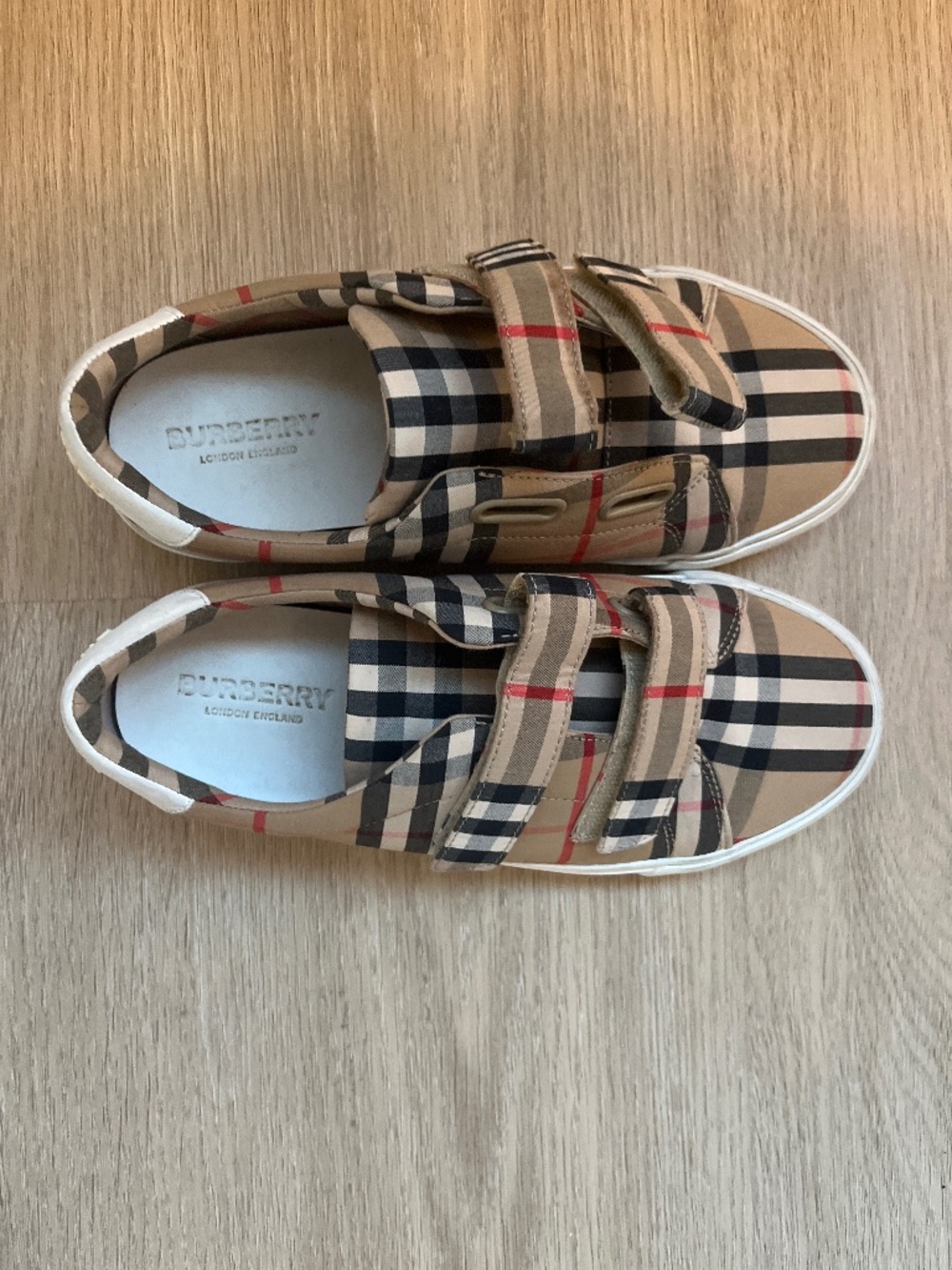 BURBERRY Nova Check kids Velcro sneakers
